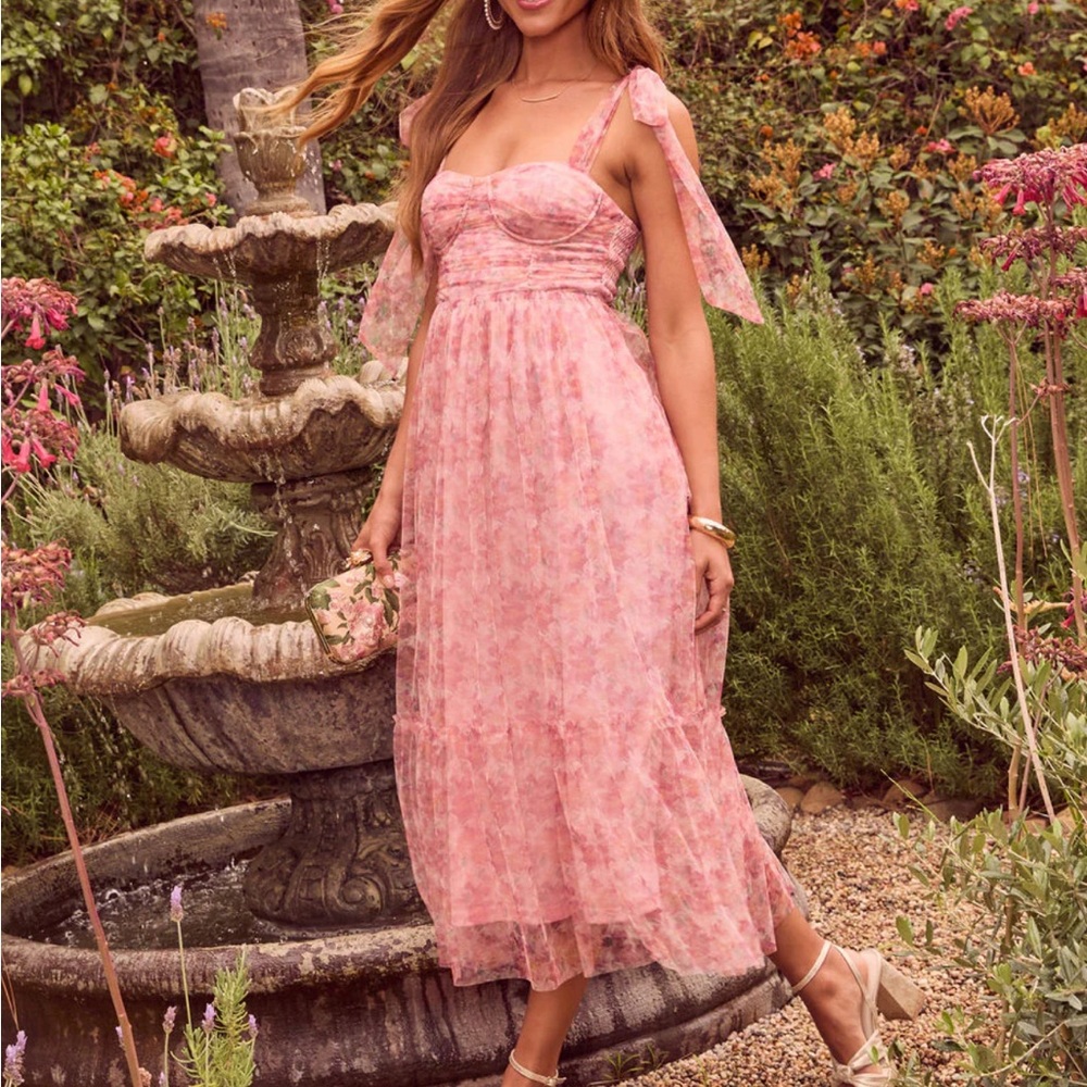 Vici Blush Pink Midi Dress